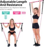 Pilates Bar Kit with 6 Latex Resistance Bands, Adjustable Exercise Bar - Image 5