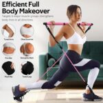 Pilates Bar Kit with 6 Latex Resistance Bands, Adjustable Exercise Bar - Image 6