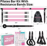 Pilates Bar Kit with 6 Latex Resistance Bands, Adjustable Exercise Bar - Image 8
