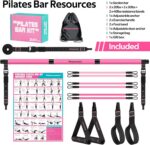Pilates Bar Kit with 6 Latex Resistance Bands, Adjustable Exercise Bar - Image 9