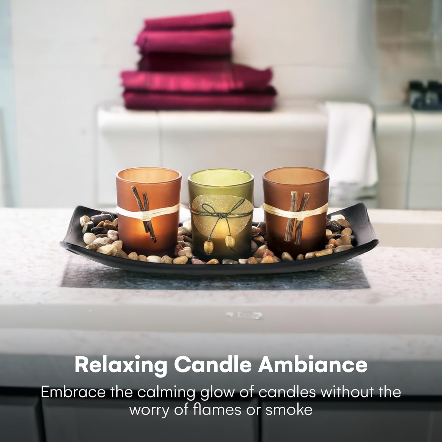 Dawhud Direct Decorative Votive Candle Holders, Vintage Decor Flameless Candlesc... - Image 7