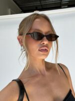 GUVIVI Retro Oval Sunglasses for Women Chic Cat Eye 90s Sunnies Lightweight Narr... - Image 3