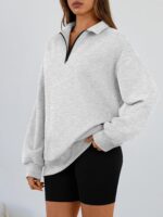 Trendy Queen Women's Oversized Half Zip Fleece Sweatshirts-Cozy Pullover, Sweate... - Image 4