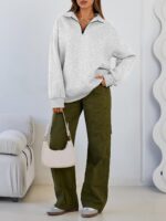 Trendy Queen Women's Oversized Half Zip Fleece Sweatshirts-Cozy Pullover, Sweate... - Image 7