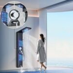 Shower Panel Wall Mount Shower Tower with LED Shower Head System Full Body Showe... - Image 5