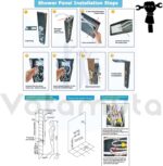 Shower Panel Wall Mount Shower Tower with LED Shower Head System Full Body Showe... - Image 9