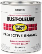 Rust-Oleum 7791502 Stops Rust Brush Paint, Quart, Satin White - Image 3