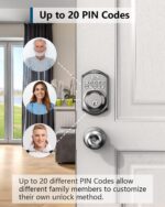 TEEHO TE001 Keyless Entry Door Lock with Keypad - Smart Deadbolt Lock for Front ... - Image 3