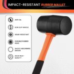 8oz Rubber Mallet Hammer | Non-Marring Soft Blow Mallet with Fiberglass Shock-Ab... - Image 3