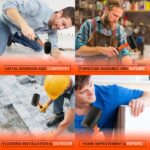 8oz Rubber Mallet Hammer | Non-Marring Soft Blow Mallet with Fiberglass Shock-Ab... - Image 6