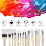 Paint Brushes Set of 24 Pieces Wooden Handles Brushes with Canvas Brush Case, Pr... - Image 4