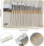 Paint Brushes Set of 24 Pieces Wooden Handles Brushes with Canvas Brush Case, Pr... - Image 5