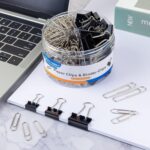 FUDAO FAMILY Paper Clips & Binder Clips, 340 PCS Assorted Sizes, Silver & Black,... - Image 4