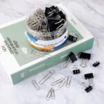 FUDAO FAMILY Paper Clips & Binder Clips, 340 PCS Assorted Sizes, Silver & Black,... - Image 6