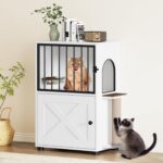 Cat Feeding Station, Dog Proof Cat Feeding Station with Scratching Post, Elevate... - Image 3