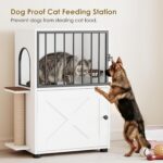 Cat Feeding Station, Dog Proof Cat Feeding Station with Scratching Post, Elevate... - Image 7