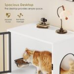 Cat Feeding Station, Dog Proof Cat Feeding Station with Scratching Post, Elevate... - Image 8
