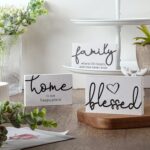 Jetec 3 Pcs Family Home Blessed Rustic Wood Sign Mini Wood Decorative Farmhouse ... - Image 3