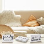 Jetec 3 Pcs Family Home Blessed Rustic Wood Sign Mini Wood Decorative Farmhouse ... - Image 6