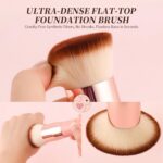 DUcare Foundation Brush for Liquid Makeup,Flat Top Kabuki Foundation Brushes - P... - Image 3