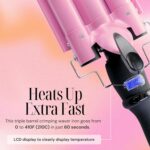 Alure Three Barrel Curling Iron Wand Hair Waver with LCD Temperature Display - 1... - Image 6