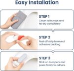 Luxe Bidet 4 Piece Universal Non-Slip Toilet Seat Bumpers with Strong Adhesive - Image 6