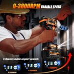 1/2" Cordless Impact Wrench, 900Ft-lbs (1200N.m) Brushless High Torque Impact Gu... - Image 4