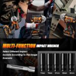 1/2" Cordless Impact Wrench, 900Ft-lbs (1200N.m) Brushless High Torque Impact Gu... - Image 7
