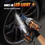 1/2" Cordless Impact Wrench, 900Ft-lbs (1200N.m) Brushless High Torque Impact Gu... - Image 8