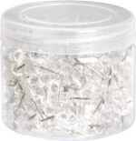 Amazon Basics Push Pins Tacks, Steel Point, Clear Plastic Head, for Cork Board, ... - Image 3