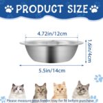 ZUFECY 4-Pack Stainless Steel Cat Bowls, 5.5'' Non-Tip Pet Food Dishes, Easy Cle... - Image 3