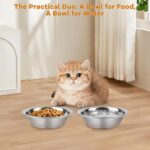 ZUFECY 4-Pack Stainless Steel Cat Bowls, 5.5'' Non-Tip Pet Food Dishes, Easy Cle... - Image 5