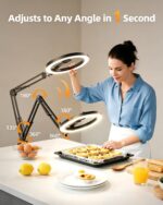 Upgrade Ring Light with Stand, Overhead Phone Mount for Desk, 10” Selfie Light w... - Image 3