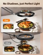 Upgrade Ring Light with Stand, Overhead Phone Mount for Desk, 10” Selfie Light w... - Image 9