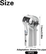 12 PCS 1 Inch T Pipe Clamps, Heavy-Duty Galvanized Steel Connectors with Bolts a... - Image 4