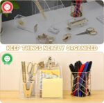 11 Pcs Acrylic Office Supplies Set Clear Desk Oganizer Accessories Kit include 2... - Image 7