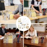 11 Pcs Acrylic Office Supplies Set Clear Desk Oganizer Accessories Kit include 2... - Image 8