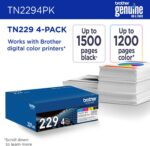 Brother Genuine TN2294PK Standard Yield 4-Pack Printer Toner Cartridges - Black,... - Image 3