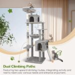 Globlazer Heavy Duty Cat Tree, 70 inch Sturdy Cat Tree for Indoor Cats Extra Lar... - Image 6