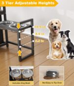 30.6Long x 26.2 High Elevated Dog Bowl Stand with Pet Food Storage Organizer, Ad... - Image 5