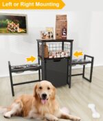 30.6Long x 26.2 High Elevated Dog Bowl Stand with Pet Food Storage Organizer, Ad... - Image 6