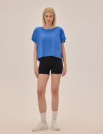 UNIANKIYA Open Back Workout Tops for Women Loose Fit Athletic Crop Tee Short Sle... - Image 4