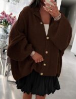 PRETTYGARDEN Women's Winter Button Down Cardigan Sweaters Mock Neck Lantern Long... - Image 4