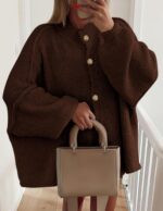 PRETTYGARDEN Women's Winter Button Down Cardigan Sweaters Mock Neck Lantern Long... - Image 5