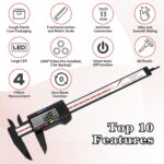Digital Caliper, Esydon Upgraded Calipers 6 inch, Measuring Tool, Electronic Rul... - Image 3