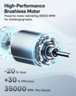 HOTO 12V Cordless Rotary Tool Kit, 35000 RPM Powerful Brushless Motor, Variable ... - Image 5