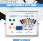 Dry Erase White Board, Cazeyoo Magnetic Desktop Whiteboard 16 x 12inch with Stan... - Image 3