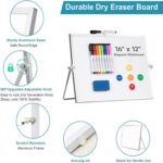 Dry Erase White Board, Cazeyoo Magnetic Desktop Whiteboard 16 x 12inch with Stan... - Image 5