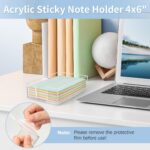 Acrylic Sticky Note Holder, 4 x 6 Crystal Clear Sticky Note Dispenser Acrylic No... - Image 3