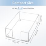 Acrylic Sticky Note Holder, 4 x 6 Crystal Clear Sticky Note Dispenser Acrylic No... - Image 8